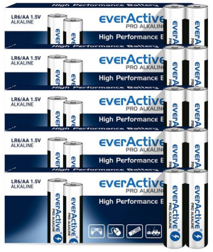 50x Baterie Alkaliczne Lr06 Aa R6 Everactive Pro