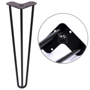 Metalowa noga do stołu do stolika kawowego  loft 40 cm czarna HG DECO
