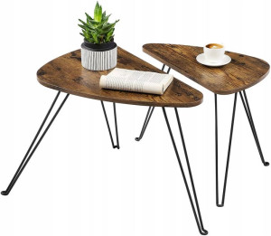 Zestaw 2 Stolików Kawowych Ława Loft Industrialny