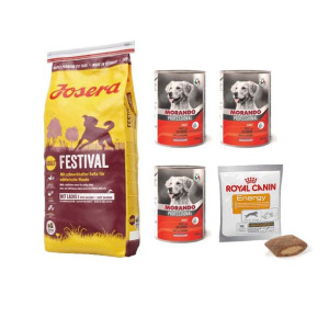 Pakiet Josera Festival Łosoś 15 kg + 4 GRATISY! Karma Mokra Morando, Przysm