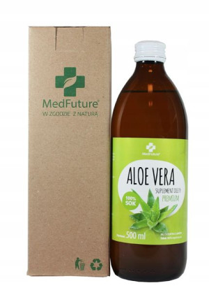 Aloe Vera sok z aloesu Naturalny, bez cukru 500 ml