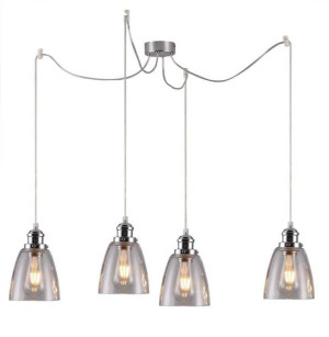 Lampa wisząca chromowa szklane klosze 4x40W Voice Candellux 34-70838