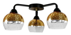 Lampa sufitowa czarno-złota szklane klosze 3x60W Cromina Gold Candellux 98-