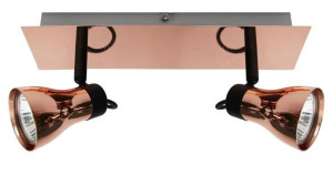 Lampa ścienna listwa 2X50W GU10 czarny + miedziany ANGUS 92-39095