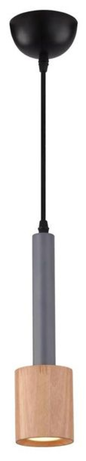 Lampa sufitowa wisząca 1xGU10 szara drewno TANTAL 31-58744
