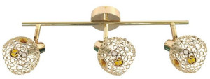 Lampa sufitowa 3xG9 mosiądz+bursztyn Aron 93-00132
