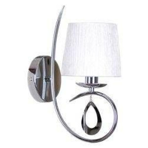 Kinkiet chromowy / biały abażur z tkaniny 40W Arnika Candellux 21-21649