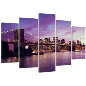 OBRAZ Nowy Jork Manhattan Zachód Słońca 200x100