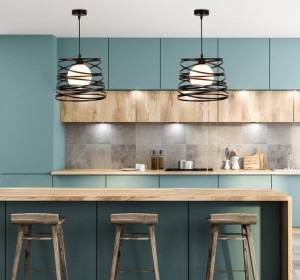 Lampa Wisząca Akita Ledea 50101041 E27 40w Metal, Szkło Czarny