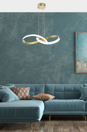 Lampa wisząca biało-złota LED 4000K Paros A0025-310