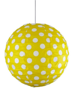 Abażur papierowy żółty w kropki kula 40cm Kokon Candellux 70-76178