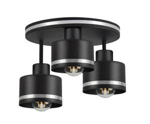 Lampa sufitowa czarna/chrom talerz 3xE27 Wama 33-00446