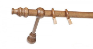 KARNISZ DREWNIANY 28 mm pojedynczy dąb 130 cm