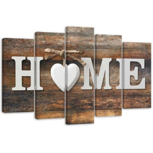 OBRAZ Home Serce Brązowy Retro 150x100