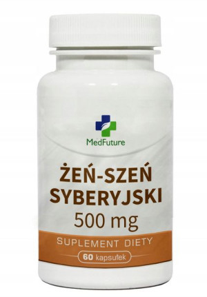 Żeń-szeń syberyjski EKSTRAKT stres pamięć 500mg 60 kapsułek