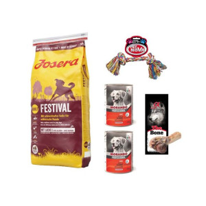 Pakiet Josera Festival Łosoś 15 kg + 4 GRATISY! Karma Mokra Morando, Kość,
