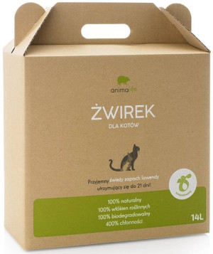 Żwirek dla kota Biodegradowalny świeża lawenda - podłoże 14 L - Animalife