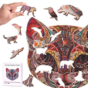 Puzzle Drewniane Układanka Dla Dorosłych Kot A4