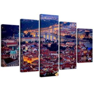 OBRAZ 5 części Praga Miasto Architektura 200x100