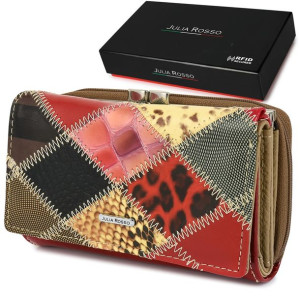 PATCHWORK JULIA ROSSO portfel SKÓRA duży  M97