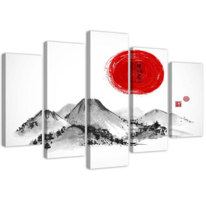 OBRAZ 5 części Japonia Góry Słońce 150x100
