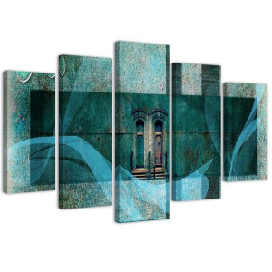 OBRAZ 5 części Okno Architektura Niebieski 200x100