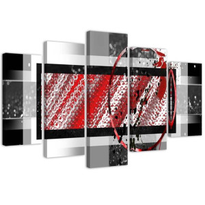 OBRAZ Czerwona Geometryczna Abstrakcja 200x100