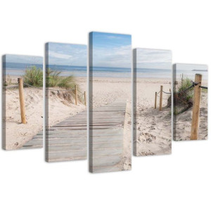 OBRAZ 5 częściowy DO SALONU Plaża Morze 200x100
