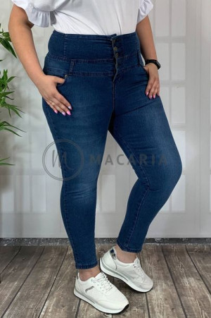Wyszczuplające Spodnie Jeansy z Wysokim Stanem BIG SIZE Niebieskie 52/6XL
