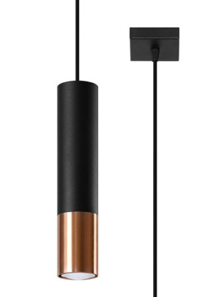 Lampa wisząca LOOPEZ 1 czarny/miedź, GU10