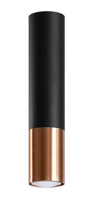 Plafon LOOPEZ czarny/miedź, GU10