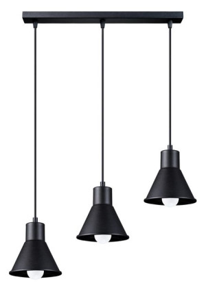 Lampa wisząca TALEJA 3 czarna [E27], E27