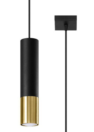 Lampa wisząca LOOPEZ 1 czarny/złoty, GU10