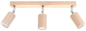 Plafon BERG 3 naturalne drewno, GU10