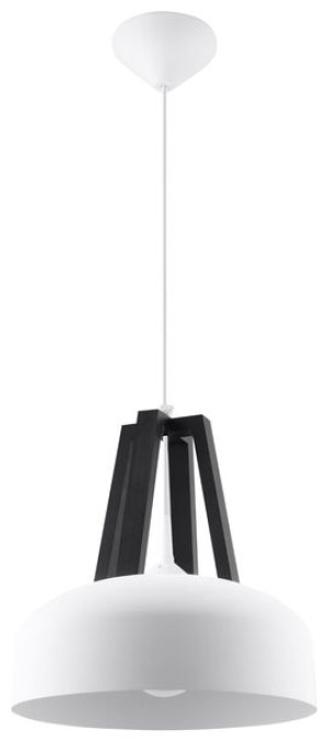 Lampa wisząca CASCO biała/czarna, E27