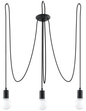 Żyrandol EDISON 3 czarny, E27