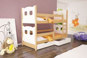 Łóżko piętrowe 2 osobowe OLIŚ + materace gratis