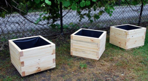 Doniczka drewniana 40/40/45 producent folia gratis