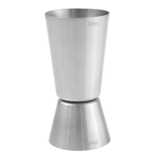 Miarka barmańska do alkoholu dwustronna stalowa 25 / 50 ml  - Hendi