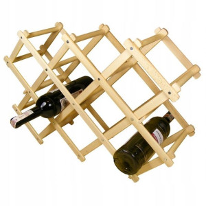 Stojak Drewniany Na Wino Składany Drewno 56 X 17