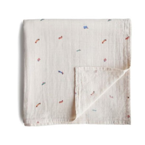 Otulacz kocyk letni 120x120 100% Cotton Cars Mushie