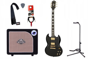 Gitara Elektryczna + Wzmacniacz 15w Kabel Zestaw