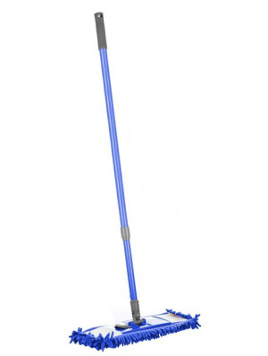 Mop Płaski Z Mikrofibry Mikrofibra Szenilowy Lux Niebieski