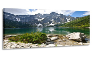 Obraz Panorama Tatry Stawy 100x40 Na Płótnie