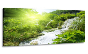 Obraz Panorama Góry Potok 100x40 Na Płótnie