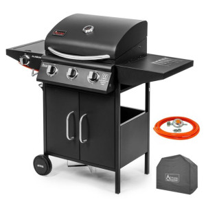 Grill Gazowy Ogrodowy Alabama Iii 12,8 Kw + Pokrowiec + Ruszt Żeliwny