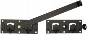 Zasuwa Bramowa Dwuskrzydłowa Rygiel 430mm Czarna