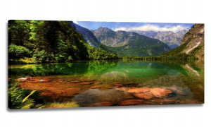 Obraz Góry Staw Panorama 120x50 Obrazy Na Płótnie