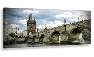 Obraz Praga Most Panorama 120x50 Na Płótnie