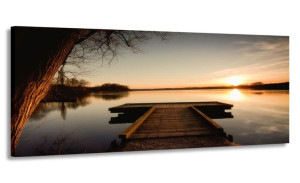 Obraz Panorama Pomost Zachód 120x50 Na Płótnie